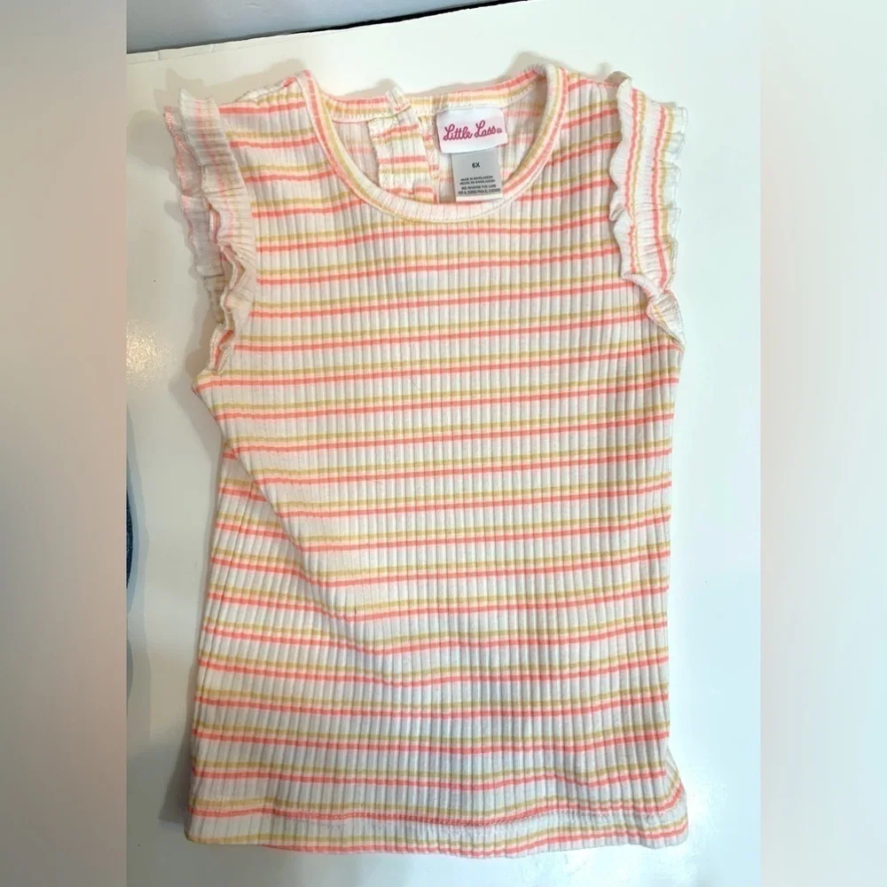 Girls Denim Bib Overalls Short Outfit by Little Lass Size 6X - Picture 5 of 5